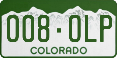 CO license plate 008OLP
