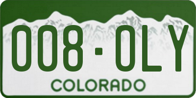 CO license plate 008OLY