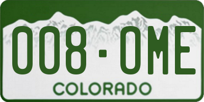 CO license plate 008OME