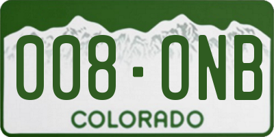 CO license plate 008ONB