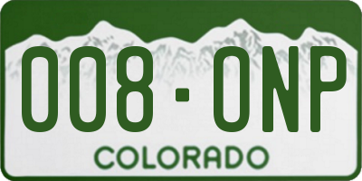 CO license plate 008ONP