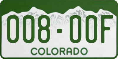 CO license plate 008OOF
