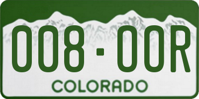 CO license plate 008OOR