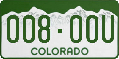 CO license plate 008OOU