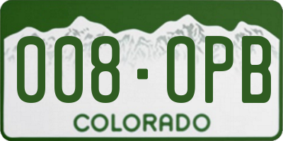 CO license plate 008OPB