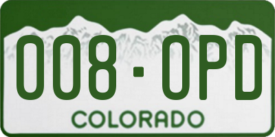 CO license plate 008OPD