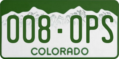 CO license plate 008OPS
