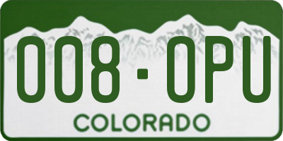 CO license plate 008OPU