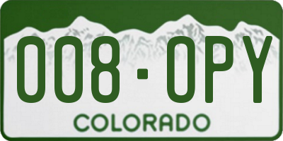 CO license plate 008OPY