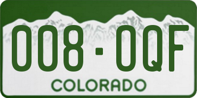 CO license plate 008OQF