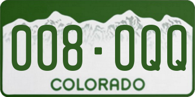 CO license plate 008OQQ