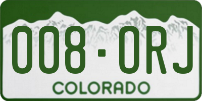 CO license plate 008ORJ