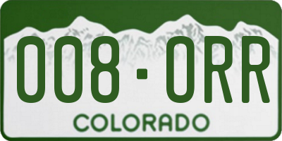 CO license plate 008ORR