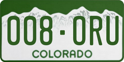 CO license plate 008ORU