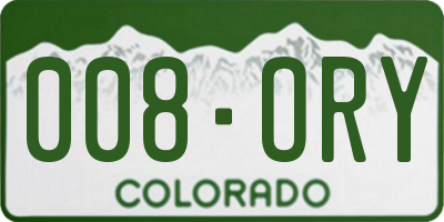 CO license plate 008ORY