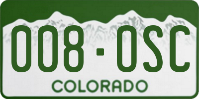 CO license plate 008OSC