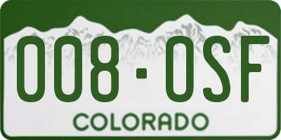 CO license plate 008OSF