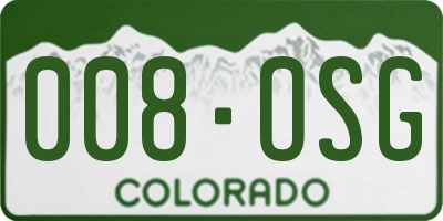 CO license plate 008OSG