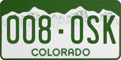 CO license plate 008OSK