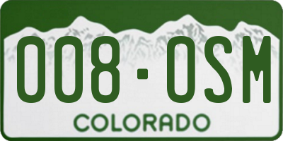 CO license plate 008OSM