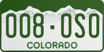 CO license plate 008OSO