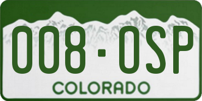 CO license plate 008OSP