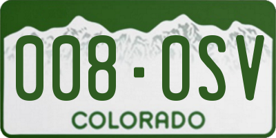 CO license plate 008OSV