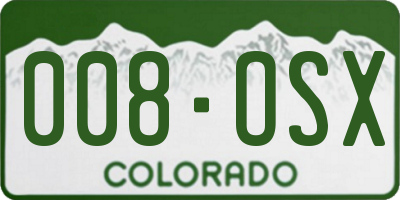CO license plate 008OSX