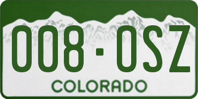 CO license plate 008OSZ