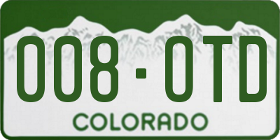 CO license plate 008OTD