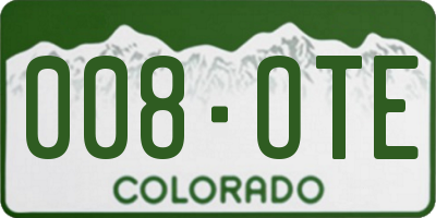 CO license plate 008OTE