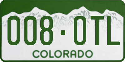 CO license plate 008OTL