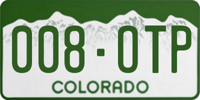 CO license plate 008OTP