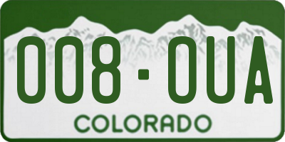 CO license plate 008OUA