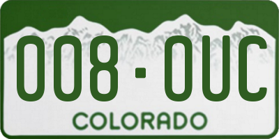 CO license plate 008OUC