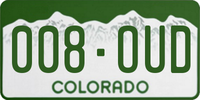 CO license plate 008OUD