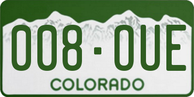 CO license plate 008OUE