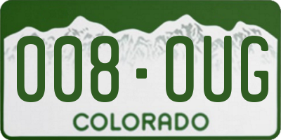 CO license plate 008OUG