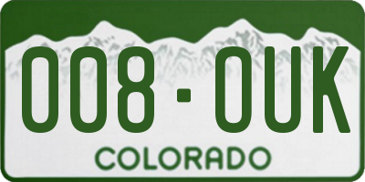 CO license plate 008OUK