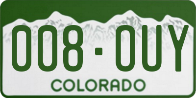 CO license plate 008OUY
