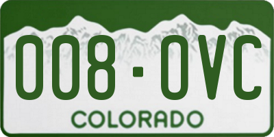 CO license plate 008OVC
