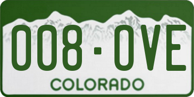 CO license plate 008OVE