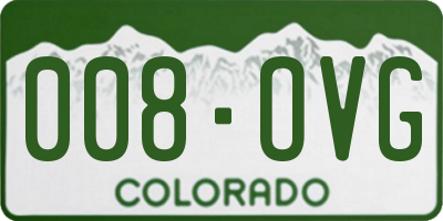CO license plate 008OVG