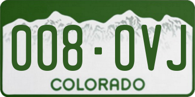 CO license plate 008OVJ