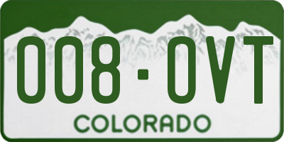 CO license plate 008OVT