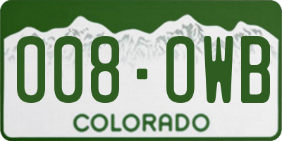 CO license plate 008OWB