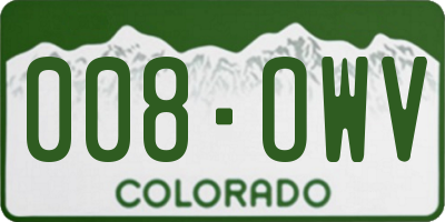 CO license plate 008OWV