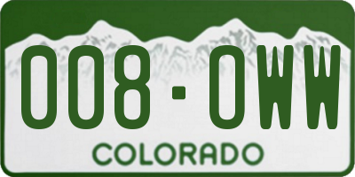 CO license plate 008OWW