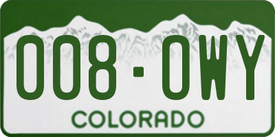 CO license plate 008OWY