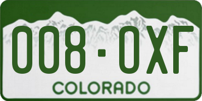 CO license plate 008OXF